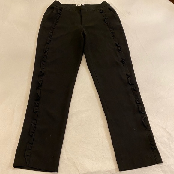 Carmen Marc Valvo Pants - CARMEN MARC VALVO Ruffle Slacks / Pants, Size 2